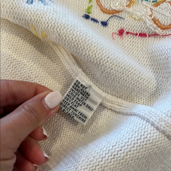 Vintage White Short Sleeve Cardigan Sweater Colorful Insects π π π¦ π π·οΈ π» - Picture 8 of 16